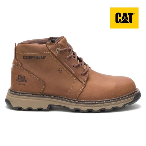 Caterpillar Parker Steel Toe Werkschoenen Heren DonkerBeige (JQAX.NL)